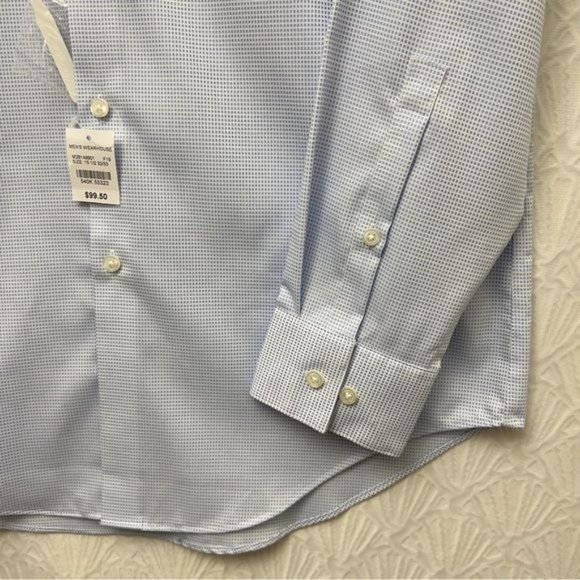 Calvin Klein Men's Long Sleeve Formal Shirt Blue Strech Collar Non-Iro Medium - Picture 9 of 16